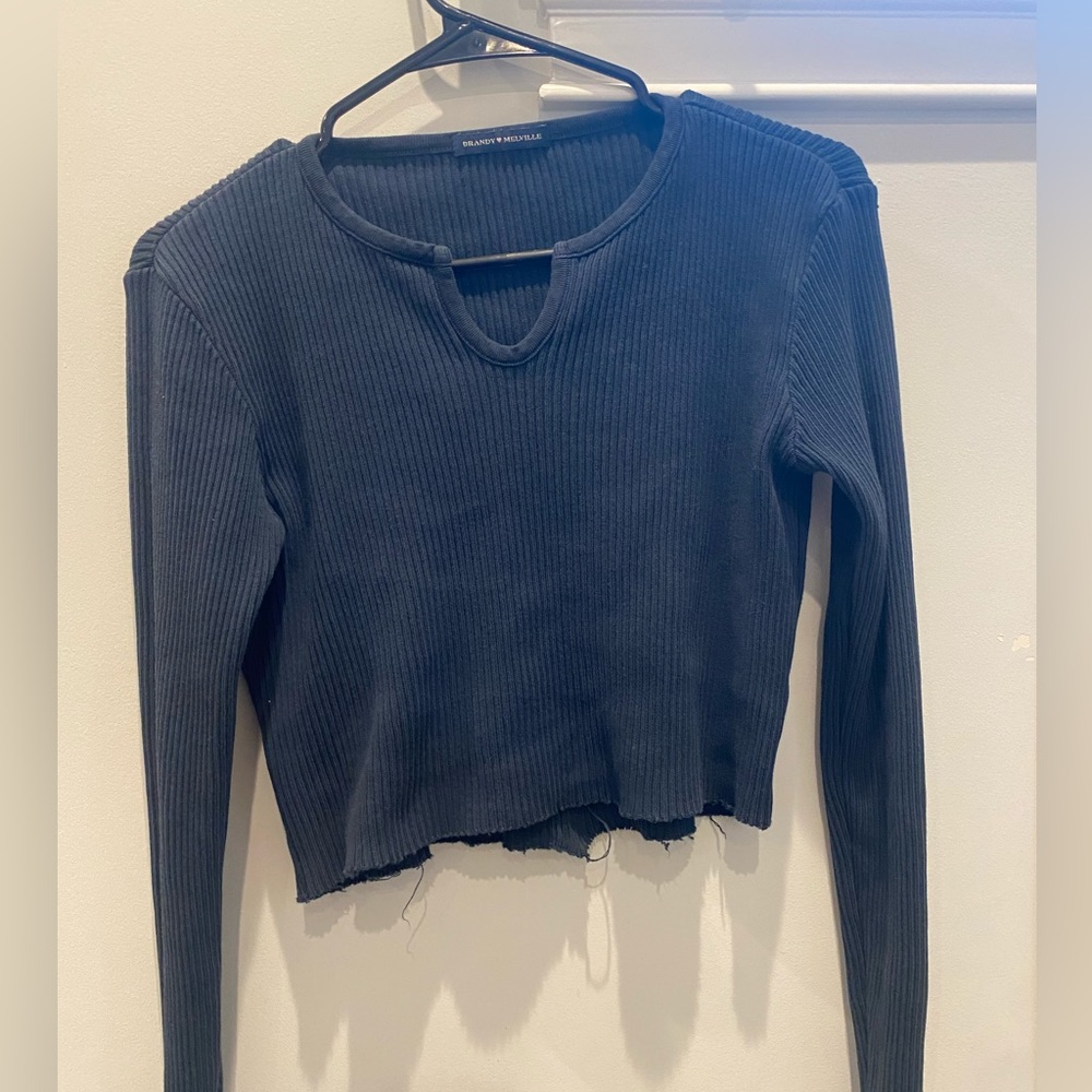 Vintage brandy long sleeve cropped shirt